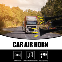 Подвійний трубний пневматичний клаксон GBKDQQ GMT263-laba з компресором для вантажівок (2145)