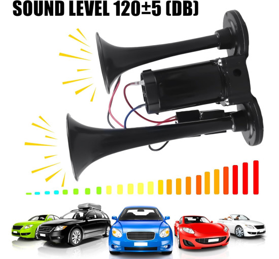 Подвійний трубний пневматичний клаксон GBKDQQ GMT263-laba з компресором для вантажівок (2145)