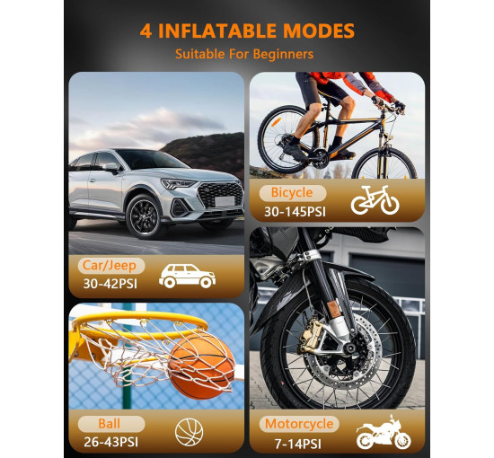 Портативний повітряний компресор SERVOMASTER SM02 для накачування шин, чорний (4128)