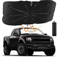 Сонцезахисний козирок Seachrgif для лобового скла автомобіля із захистом від ультрафіолету 145 x 85 см чорний (2147)