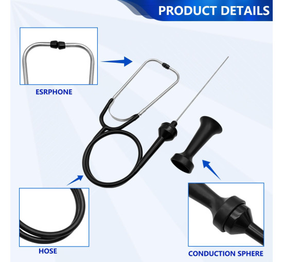 Стетоскоп для автомеханіка ZKTOOL ZKEU519, тестер шуму двигуна (4143)