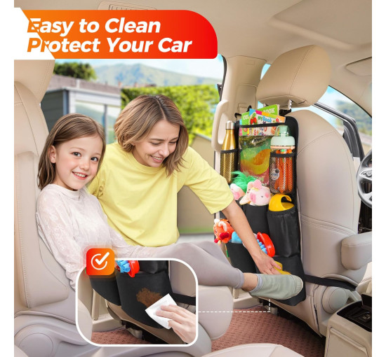 SURDOCA Оновлений автомобільний органайзер GD-Black01 з 11-дюймовим тримачем для планшета, чорний (5085)