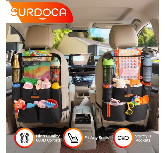 SURDOCA Оновлений автомобільний органайзер GD-Black01 з 11-дюймовим тримачем для планшета, чорний (5085)