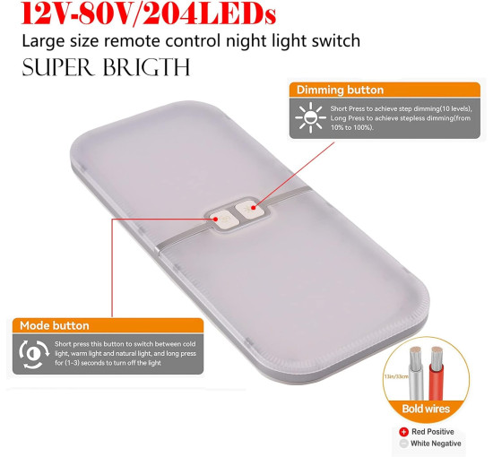 Світлодіодні лампи Intckwan FC-02 12 вольт для автофургонів, 15 Вт (3138)