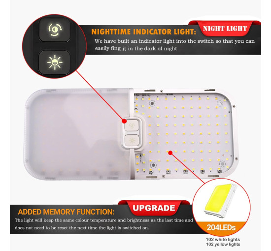 Світлодіодні лампи Intckwan FC-02 12 вольт для автофургонів, 15 Вт (3138)