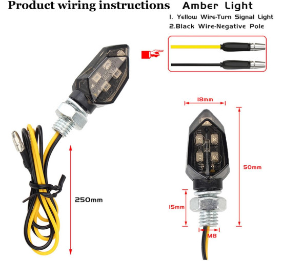 Світлодіодні поворотники YOUNLEN для мотоцикла 12V, 4шт (2185)