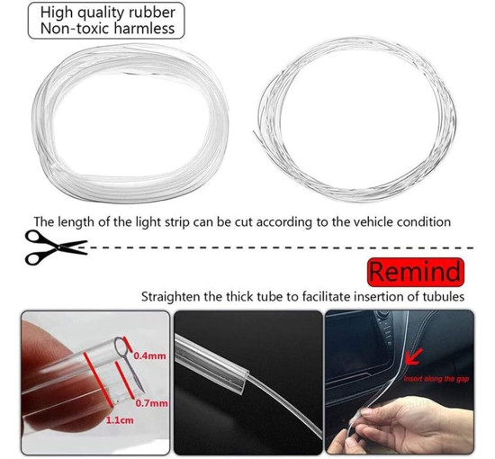 Світлодіодні стрічки Generic ANSB_110 для салону автомобіля з різнокольоровим підсвічуванням 5 в 1 RGB (3187)