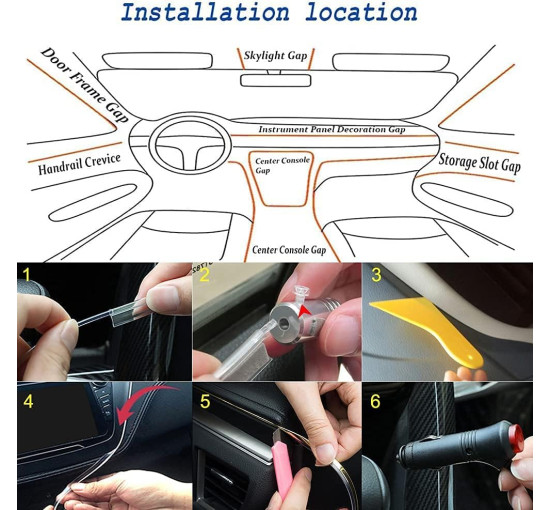 Світлодіодні стрічки Generic ANSB_110 для салону автомобіля з різнокольоровим підсвічуванням 5 в 1 RGB (3187)