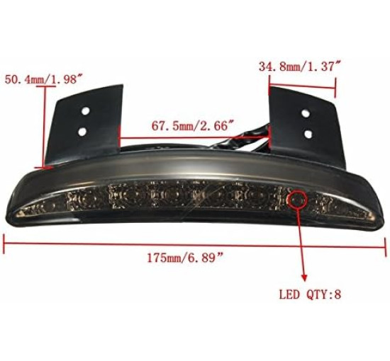 Світлодіодний стоп-сигнал Alamor Smoke 12V для Harley Davidson, чорний (2176)