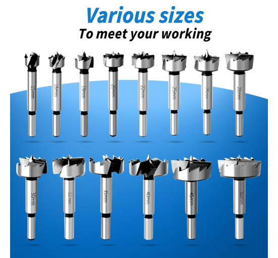 Свердло Форстнера HAIMAYEE 19 мм  плоскокриле свердло з багатьма зубцями для дерева (4135)