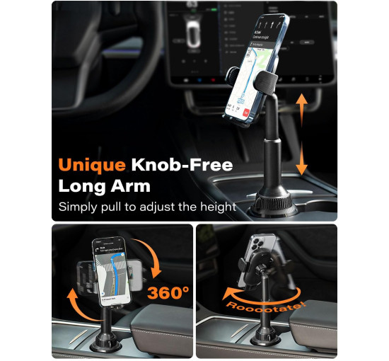 Тримач для мобільного телефону APPS2Car H9-C04, чорний (3025)