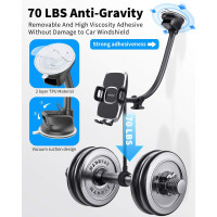 Тримач для телефону APPS2Car на лобове скло, чорний (3030)