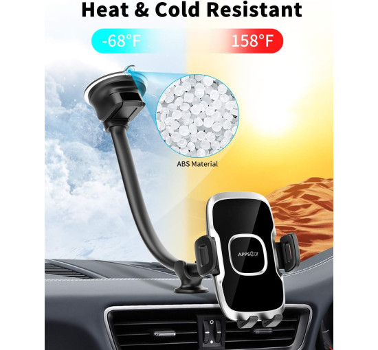 Тримач для телефону APPS2Car на лобове скло, чорний (3030)
