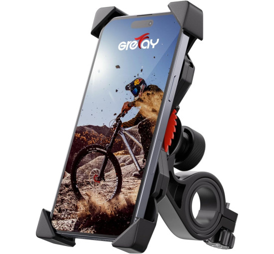 Тримач для телефону Grefay PB03AC для велосипеда, мотоцикла, чорний (2140)