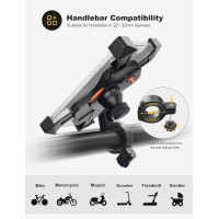 Тримач для телефону Grefay PB03AC для велосипеда, мотоцикла, чорний (2140)