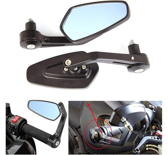 Універсальні алюмінієві дзеркала заднього виду TKHKRURKDA для мотоцикла, чорні (2190)