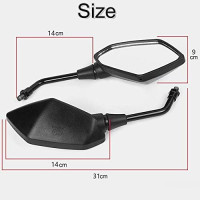 Універсальні дзеркала заднього виду KASER MOTO-F0042 з гвинтом 8 мм для скутерів Kawasaki, Suzuki, Honda, чорний (2088)