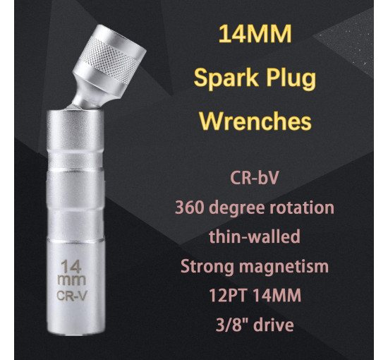 Універсальний магнітний ключ ZKTOOL ‎ZKEU028 для свічок запалювання, 14мм (4152)