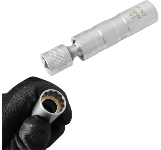 Універсальний магнітний ключ ZKTOOL ‎ZKEU029 для свічок запалювання, 16мм (4153)