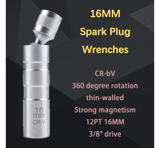 Універсальний магнітний ключ ZKTOOL ‎ZKEU029 для свічок запалювання, 16мм (4153)