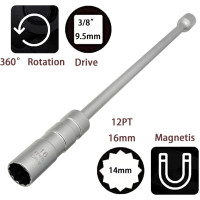 Універсальний магнітний ключ ZKTOOL ‎ZKEU042 для свічок запалювання, 16мм (4150)