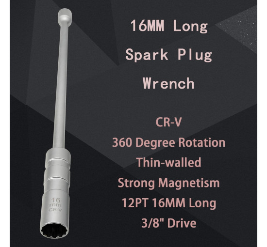 Універсальний магнітний ключ ZKTOOL ‎ZKEU042 для свічок запалювання, 16мм (4150)
