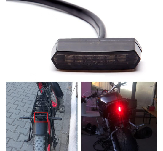 Універсальний мотоциклетний задній ліхтар DREAMIZER ‎FBA-EUYDEUJME071, 12 V 6 LED, чорний (4053)