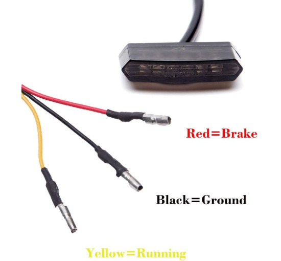 Універсальний мотоциклетний задній ліхтар DREAMIZER ‎FBA-EUYDEUJME071, 12 V 6 LED, чорний (4053)