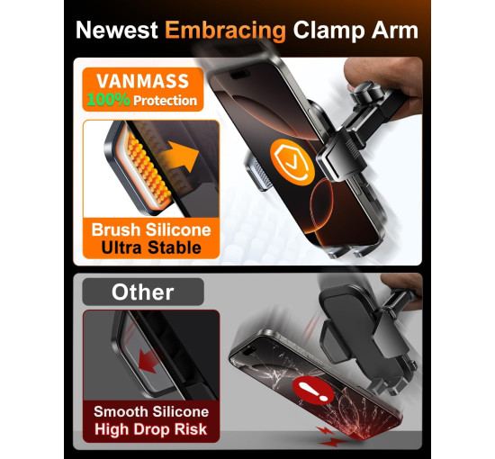 VANMASS Патентоване безпечне кріплення для мобільного телефону, чорне (5077)