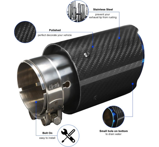 Вихлопна труба Krtopo AT353 з нержавіючої сталі, блакитний смажений (4134)