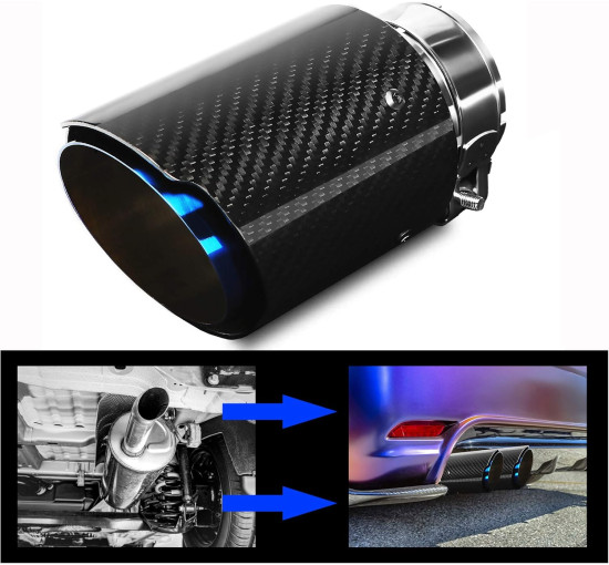 Вихлопна труба Krtopo AT353 з нержавіючої сталі, блакитний смажений (4134)