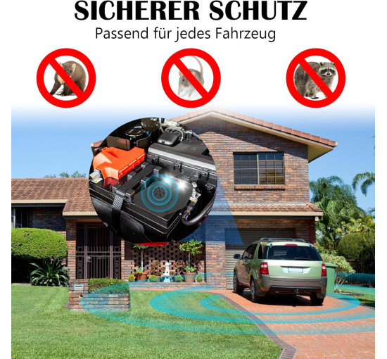 Warmfay Автомобільний відлякувач куниць, 2 режими з багаточастотним ультразвуком та спалахом, 12 В (5030)