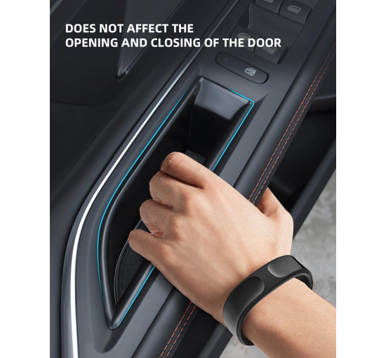 Ящик для зберігання передніх дверних ручок LANGBEAN для Peugeot 3008, чорний (4018)