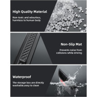 Ящик для зберігання передніх дверних ручок LANGBEAN для Peugeot 3008, чорний (4018)