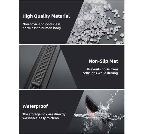 Ящик для зберігання передніх дверних ручок LANGBEAN для Peugeot 3008, чорний (4018)