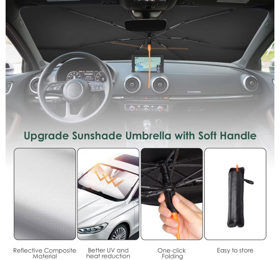 Захист від ультрафіолету Oziral для автомобіля, карбон (4107)