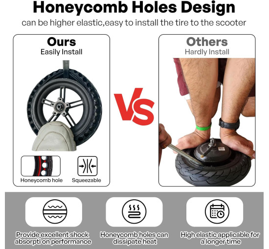 Запасні колеса HAONAIMO  60/70-6.5 для електросамокатів, червоні (3068)
