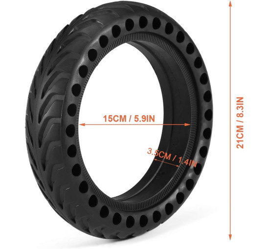 Запасна шина Generic для електричних самокатів із суцільними шинами 8,5 дюймів, M365, чорна (3066)