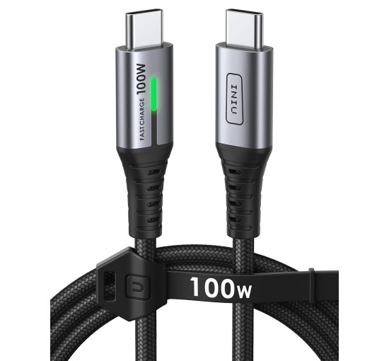 Зарядний кабель INIU DI-D5CC, USB C, чорний (3073)