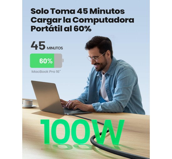 Зарядний кабель INIU DI-D5CC, USB C, чорний (3073)