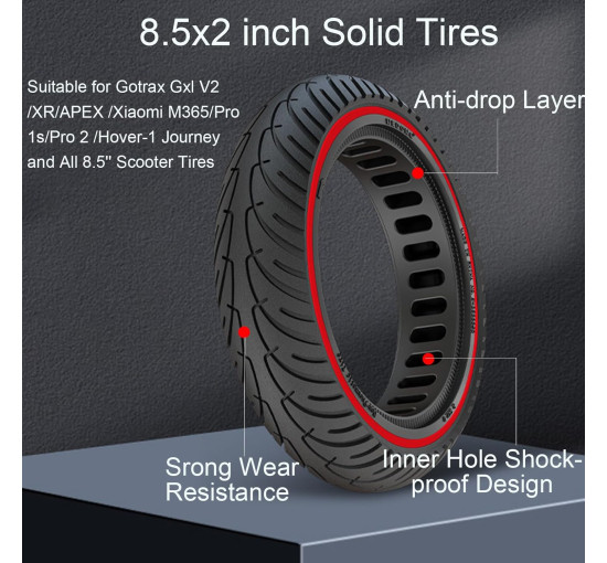 Змінні колеса AOPOKOLGG 8,5x2 дюйма для електричного самоката 2шт. (3070)