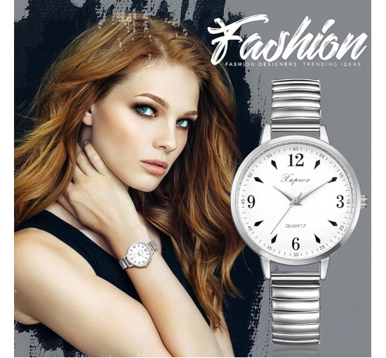 Avaner Жіночі годинники A118-12 з еластичним ремінцем, срібний (5116)