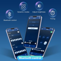 Білі світлодіодні стрічки WOBSION CL07-6000 5м. Bluetooth та ІЧ-пульт дистанційного керування, з регульованою яскравістю, 300 світлодіодів (0053)