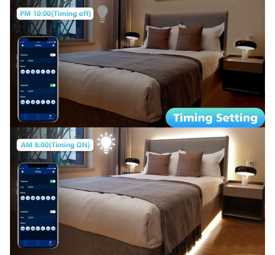 Білі світлодіодні стрічки WOBSION CL07-6000 5м. Bluetooth та ІЧ-пульт дистанційного керування, з регульованою яскравістю, 300 світлодіодів (0053)