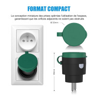 Беспроводная розетка SURNICE для наружного использования, IP44, радиус действия 40 м, 2300 Вт, зеленая (2113)