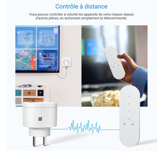 Бездротова розетка з дистанційним керуванням 3000 Вт, розумна програмована розетка SURNICE для святкового декору, радіус дії 40 м (2104)