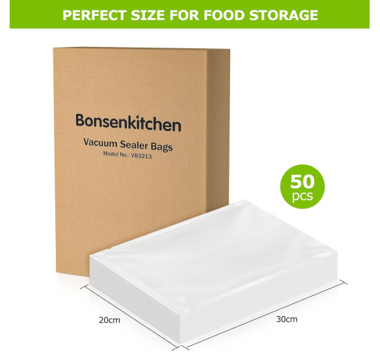 Bonsenkitchen Вакуумные пакеты 50 пакетов, 20 x 30 см (5007)
