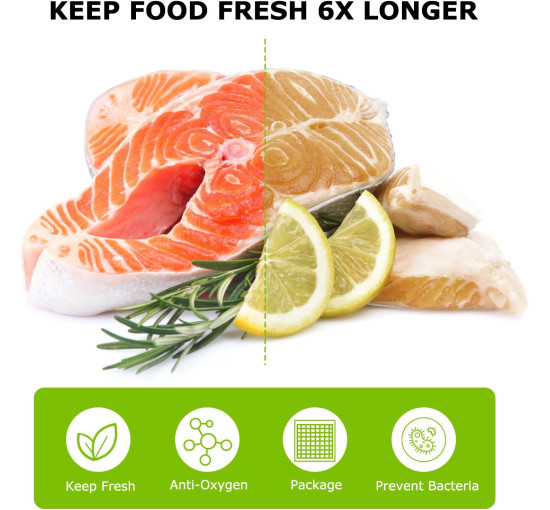 Bonsenkitchen Вакуумні пакети для харчових продуктів ZL02504, (20x30 см), 100 пакетів (5006)