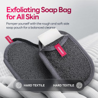 CAVEEM Мішечок для мила CSB001, з губкою для душу (2 шт.), сірий (5100)