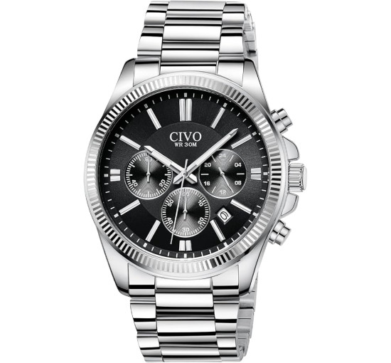 Чоловічі годинники CIVO 8351C з нержавіючої сталі, чорний (4082)